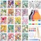 140 Pcs 20 Set Pre Drawn Canvas Kit for Painting Craft Sip and Paint Kit for Adults Pre Printed Canvas Painting Favor for Virtual DIY Birthday Gifts Adult's Date Party